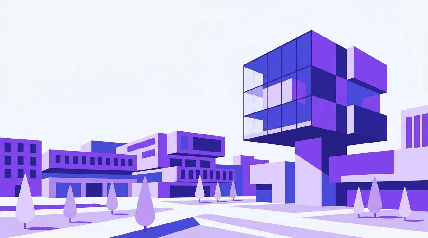 Ilustración del campus de la Universidad Carlos III